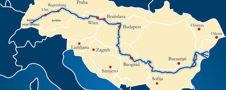 Landkarte der Donauraumländer