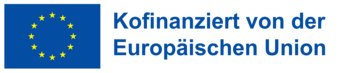 Schriftzug Kofinanziert von der Europäischen Union. Links davon eine EU-Flagge