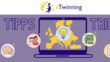 eTwinning Tipps und Tricks, Laptop mit Europa-Karte und verschiedenen Icons
